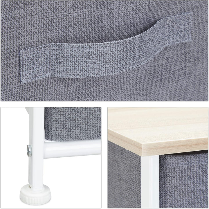 Relaxdays Regalsystem, 4 Stoff-Schubladen, HxBxT: 76 x 20 x 48 cm, universale Schubladenbox, Metall