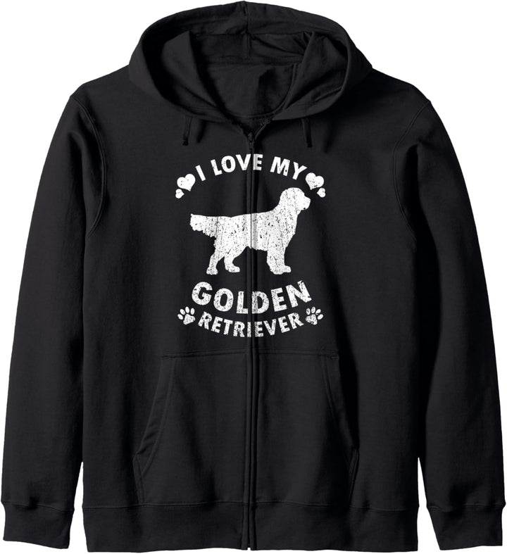 Golden Retriever Hunde Geschenk I Love My Golden Retriever Kapuzenjacke