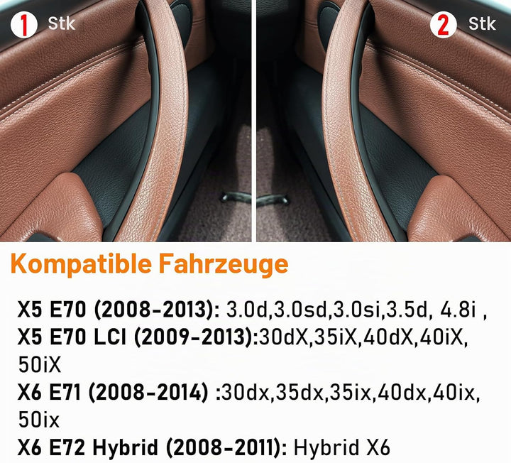 Altsbaos 3 PCS Kompatibel mit Türgriff bmw X5 E70 2008-2013,X6 E71/E72 2008-2014 Handgriffe links +