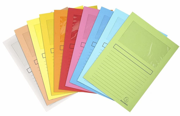 Exacompta 50150E Packung mit 100 Fenstermappen Super, PEFC zertifiziert, Karton 160g/qm, praktisch u