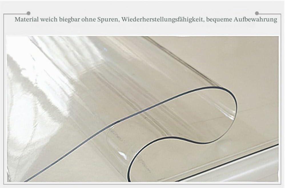 Ever Fairy Kunststoff Transparent Küche Esstisch Abdeckung Tischdecke Protector Stuhl Matte mit Lipp