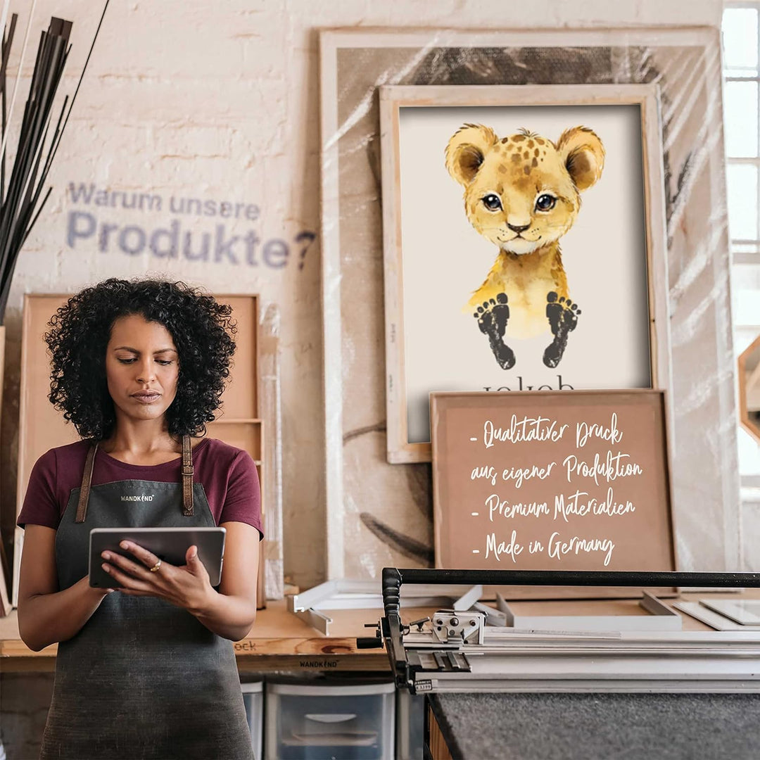 WANDKIND Löwe auf der Wolke V273 | handgezeichnet | AUFKLEBER Babyzimmer | Wandsticker Kinderzimmer