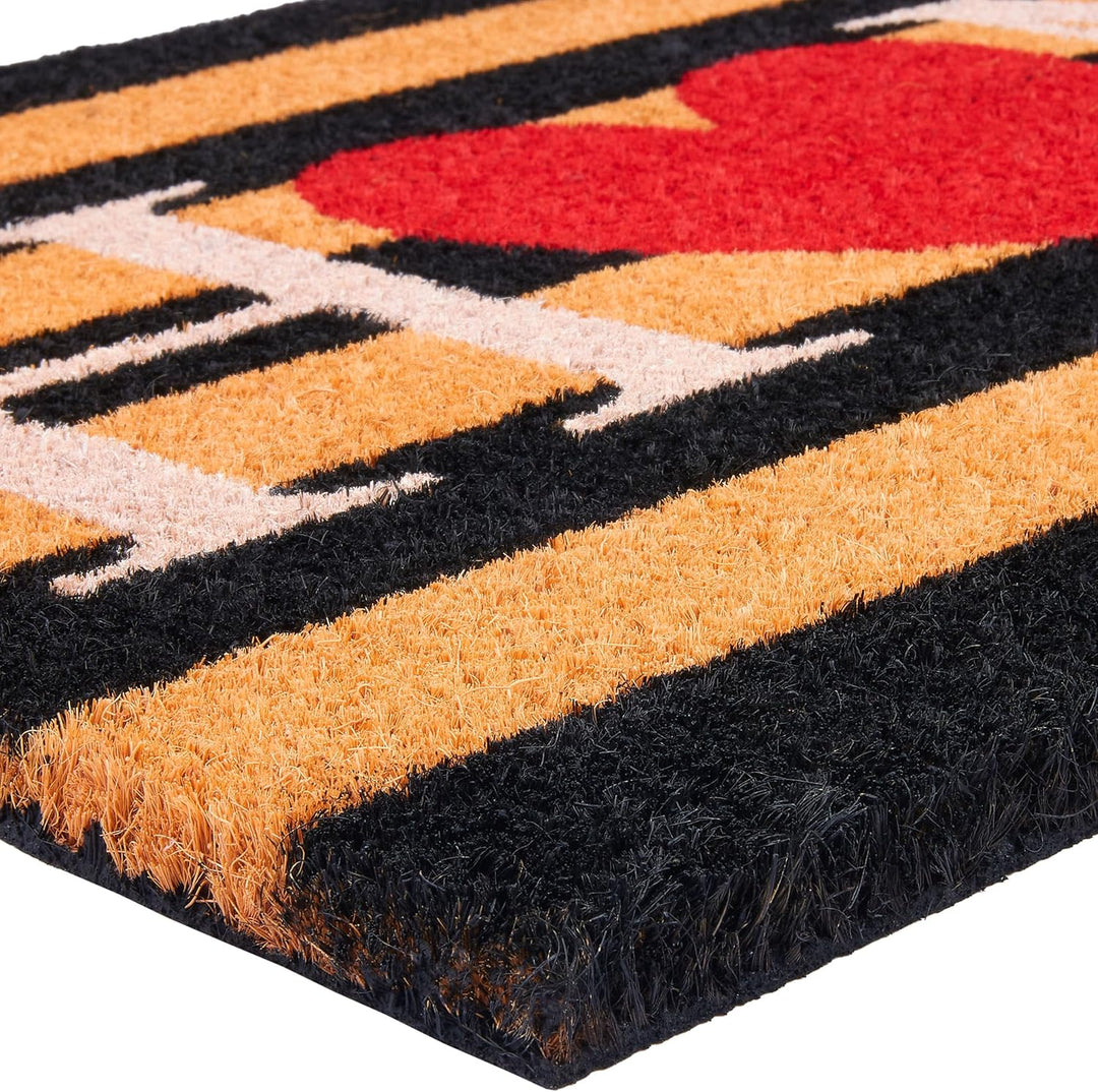 BRUBAKER Fussmatte für Aussen und Innen - Home mit Herz - 45 x 75 cm Schmutzfangmatte aus 100% Kokos