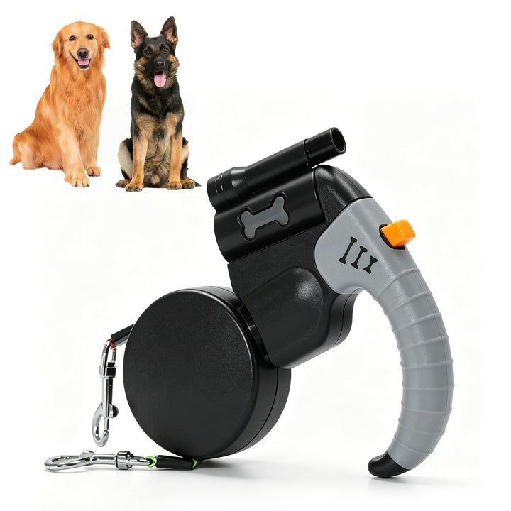 3m Doppelte Einziehbare Hundeleine, Doppelleine für 2 Hunde, Rollleine mit LED Licht, Ausziehbare Hu