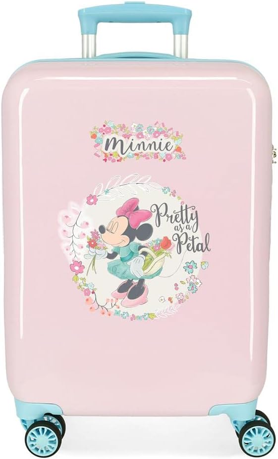 Disney Minnie Florals Kabinentrolley, Rosa, 38 x 55 x 20 cm, Hartplastik, seitlicher Kombinationsver