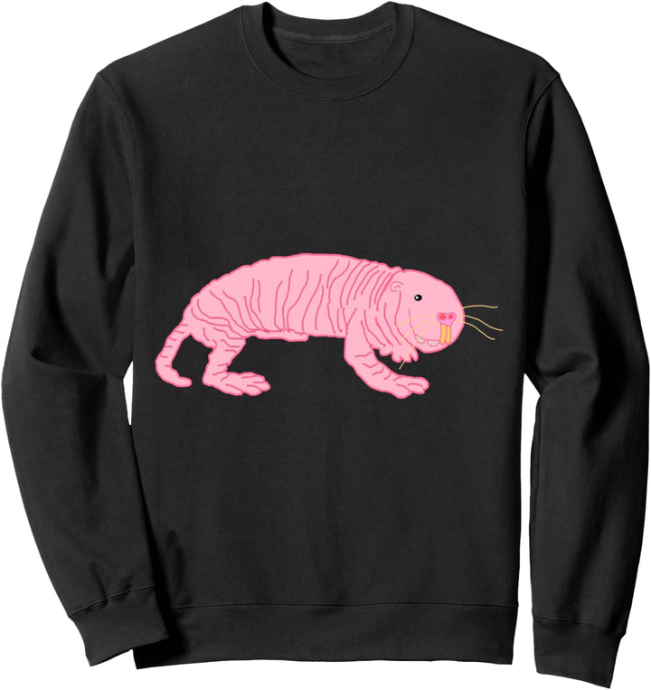 Nackter Maulwurf Ratte Humor Lustiges seltsames hässliches Nager Tier Sweatshirt