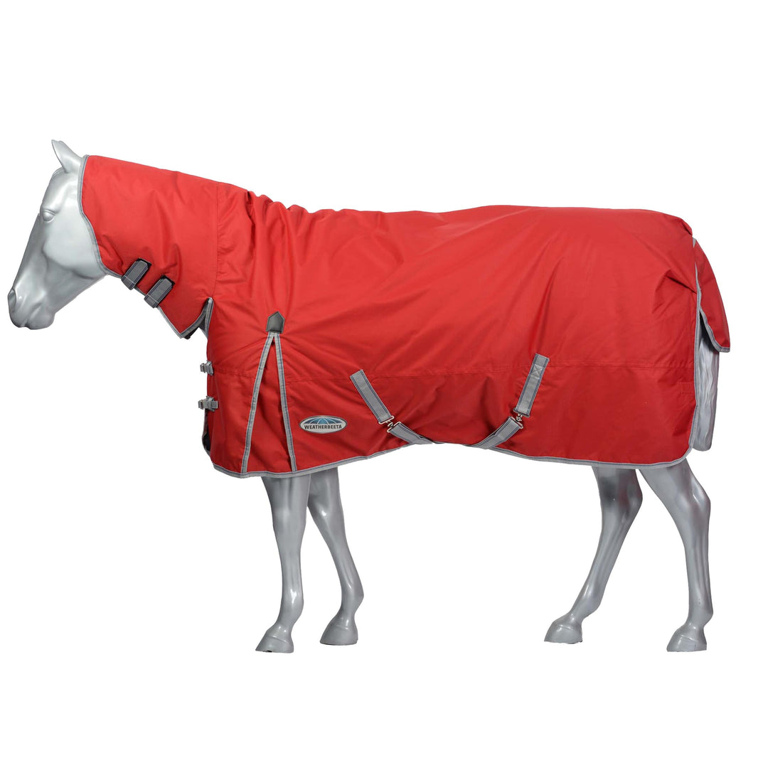 Weatherbeeta Comfitec klassische, leichte Standard-Pferdedecke in rot, silber, und marineblau, silbe