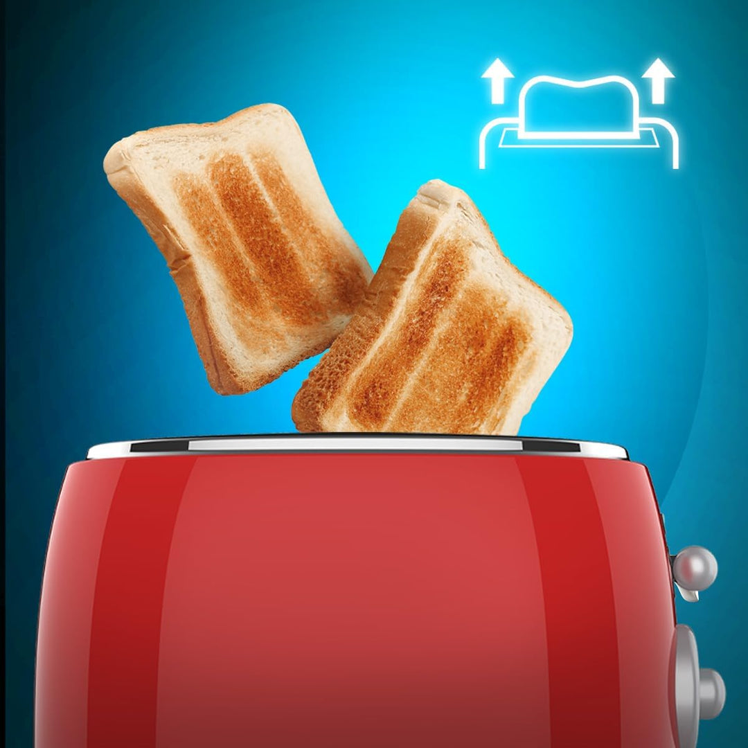 Cecotec Vertikaler Toaster 2 Kurze Schlitze Toast&Taste 800 Vintage Light Red. 850 W, 2 Brotscheiben