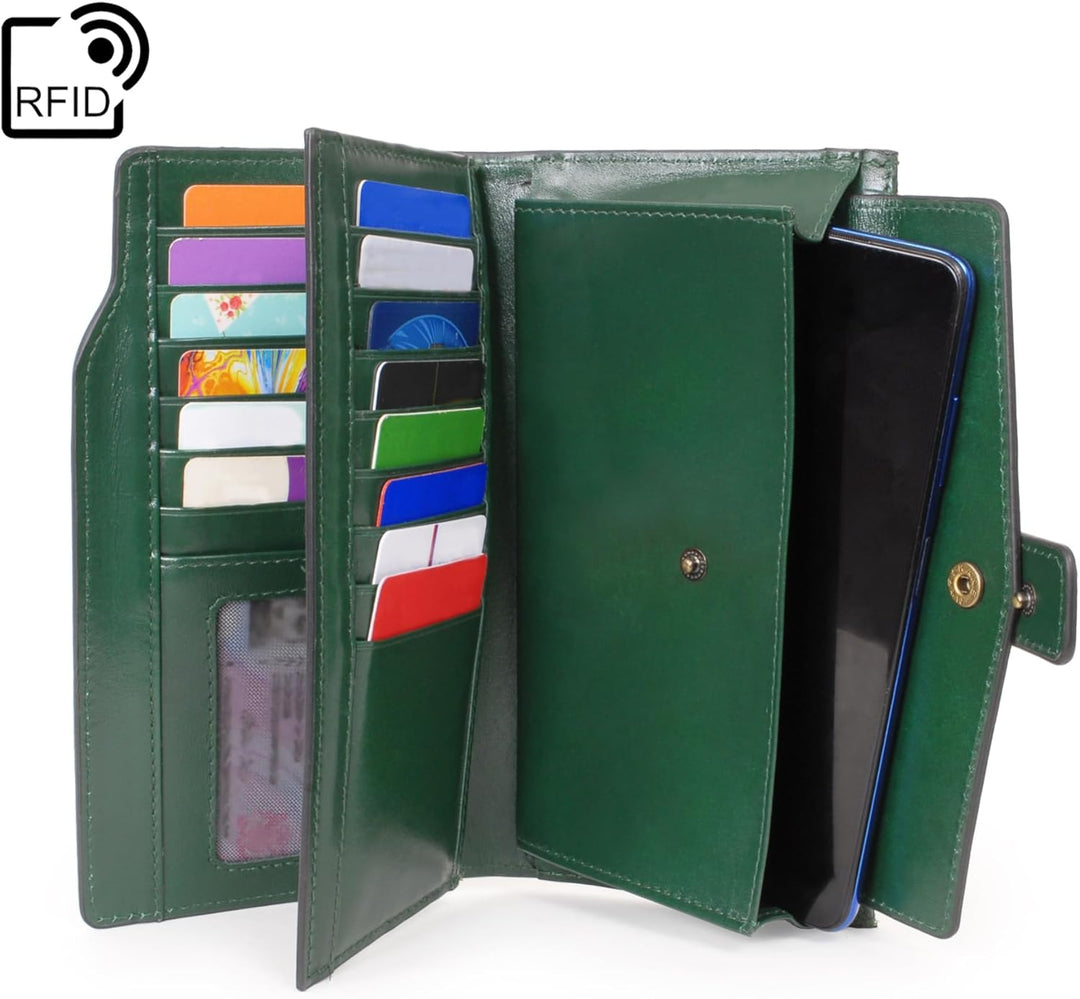Catwalk Collection Handbags - Leder - Geldbörse/Damenbörse/Geldbeutel mit telefonfach - 20 Kreditkar