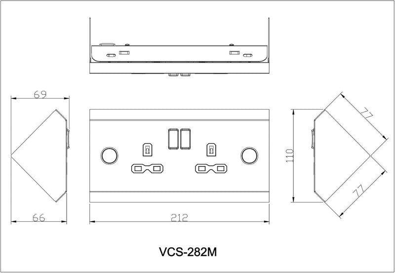 Knightsbridge, SKR008, 230V Ohne USB, Ohne USB