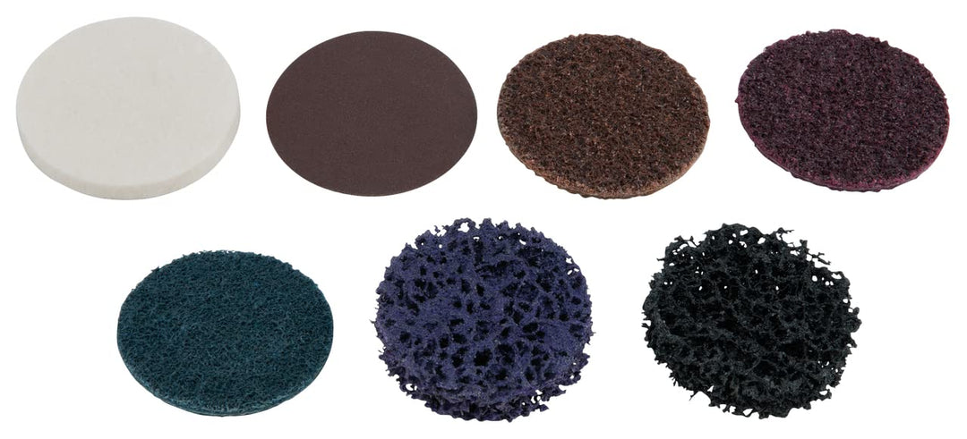 KS TOOLS Ersatz-Schleifpads, Ø50mm, Strip Rad schwarz, 10er Pack (515.5087)