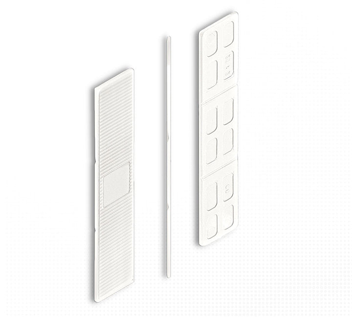 DOJA BARCELONA | 1mm Abstandshalter Kunststoff | Abstandhalter Weiss | PACK 300 | Kunststoffkeile Un