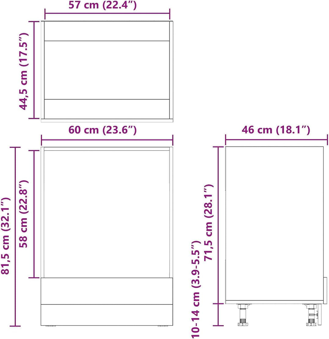 vidaXL Backofenschrank Riga Altholz 60 x 46 x 81,5 cm Holzwerkstoff, Grosser Stauraum, Langlebiger K
