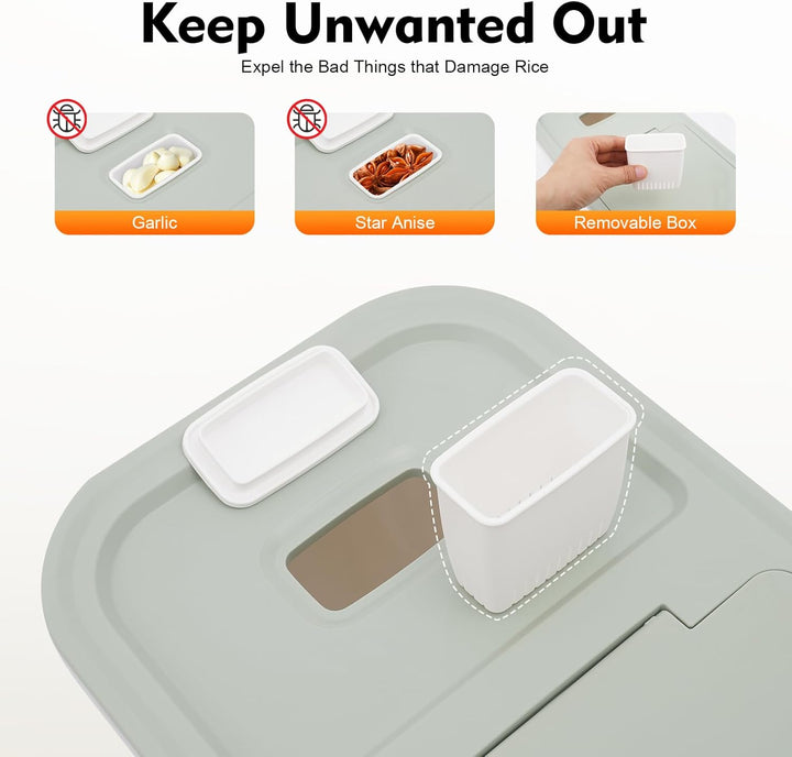 10kg Mehl Vorratsbehälter für Lebensmittel, Reisbehälter Behälter Insektensicher zur Aufbewahrung vo