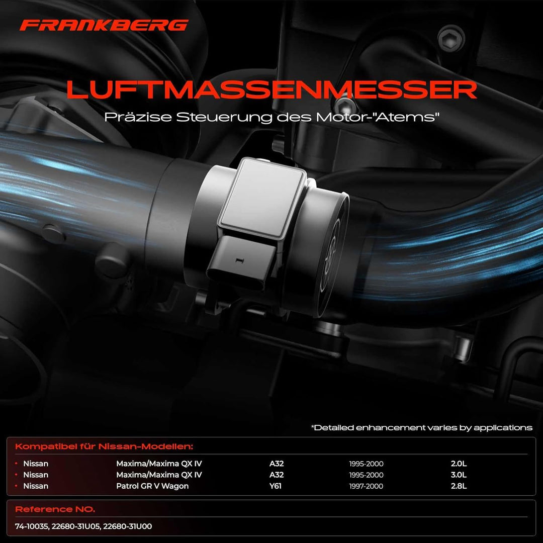 Frankberg Luftmassenmesser Luftmengenmesser Kompatibel mit Maxima/Maxima QX IV A32 Patrol GR V Wagon