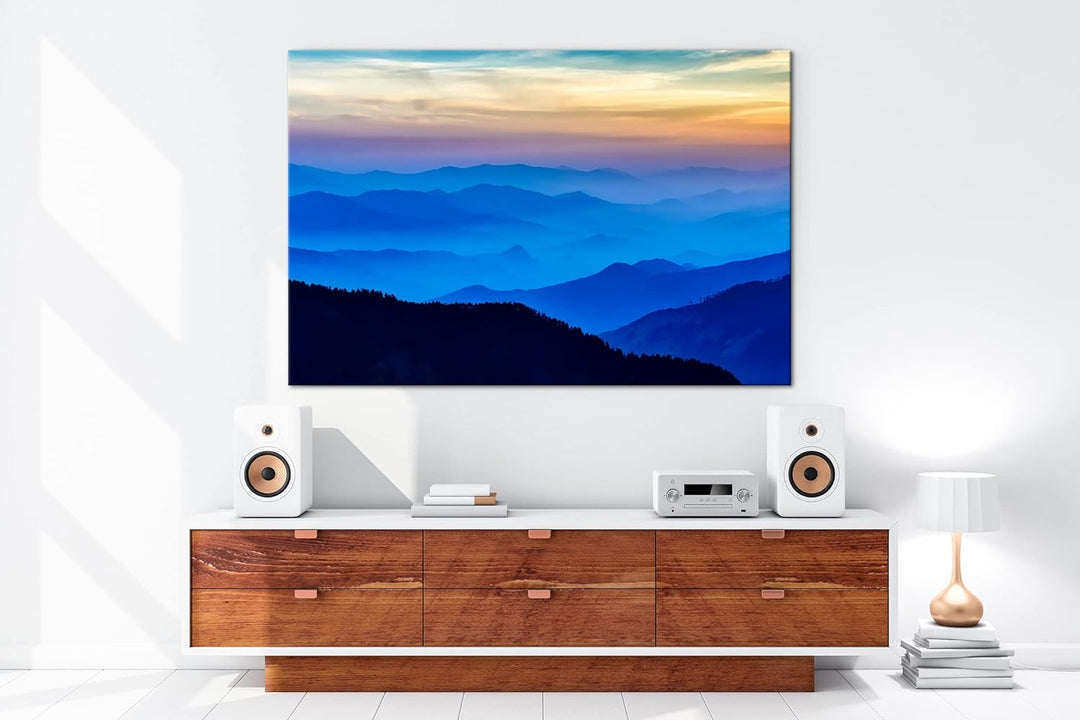 deyoli malerische Berge Format: 100x70 als Leinwandbild, Motiv fertig gerahmt auf Echtholzrahmen, Ho