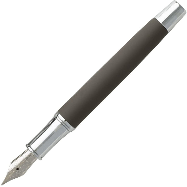 Cerruti 1881 Zoom Füllfederhalter aus Messing in der Farbe Silber-Schwarz, Länge: 14cm, NSG9142X
