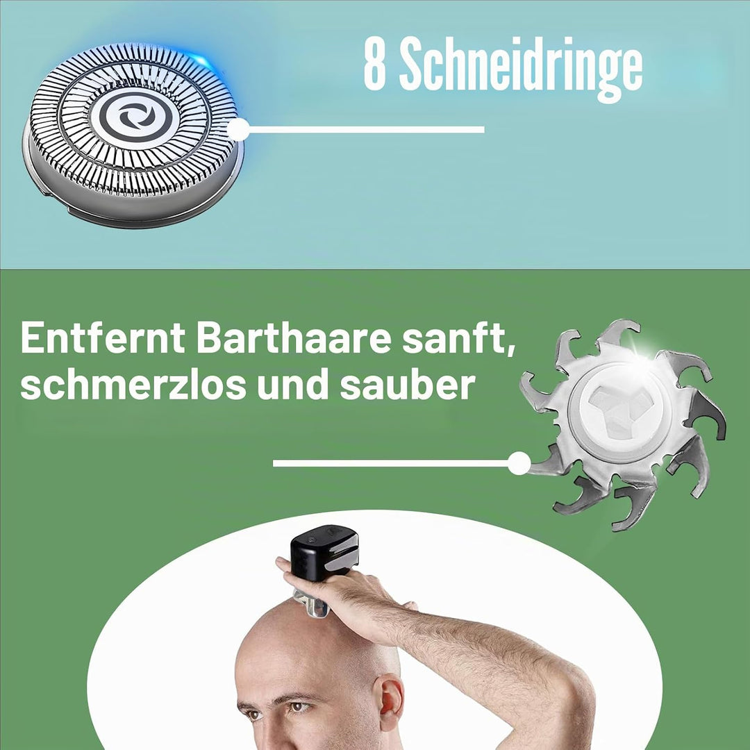 Ersatzklingen für Scherkopf kompatibel mit Sku*l Pitbull Gold PRO Rasierer Ersatzklingen für 4 Scher