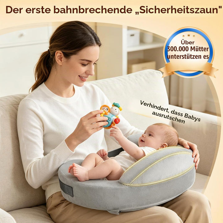 Memory Foam Nursing Pillow, Plus Size Breastfeeding Pillow with Safety Fence, Ergonomischer Komfort