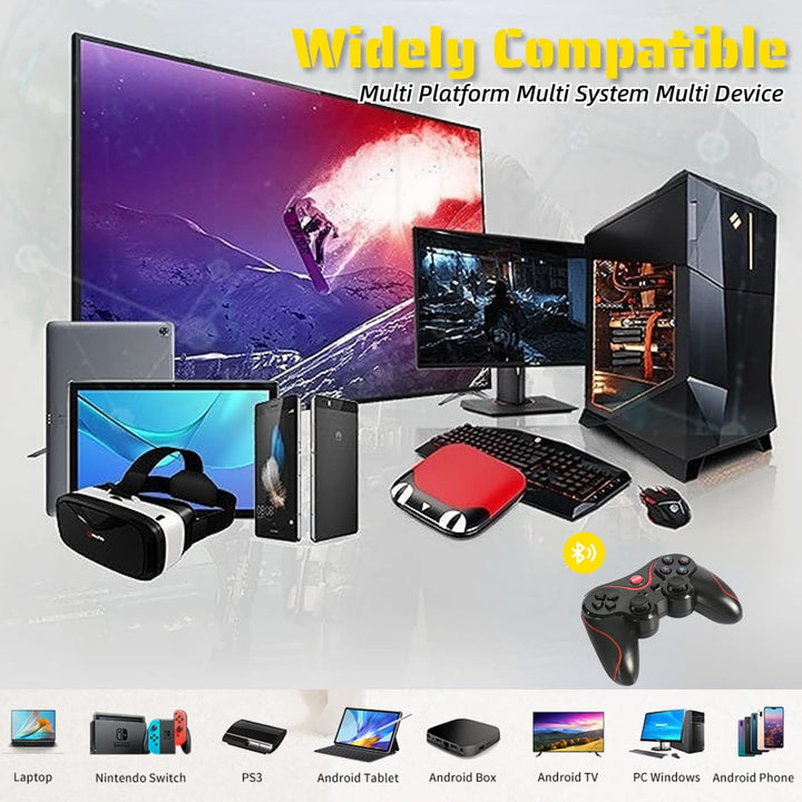 Cuifati Kabelloser Gaming-Controller, Unterstützt Bluetooth, Kabelgebundenen und Kabellosen Modus, R