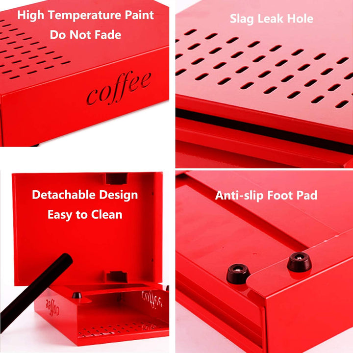 Kaffeeklopfbox Espresso Klopfer Schublade (rot), Rot