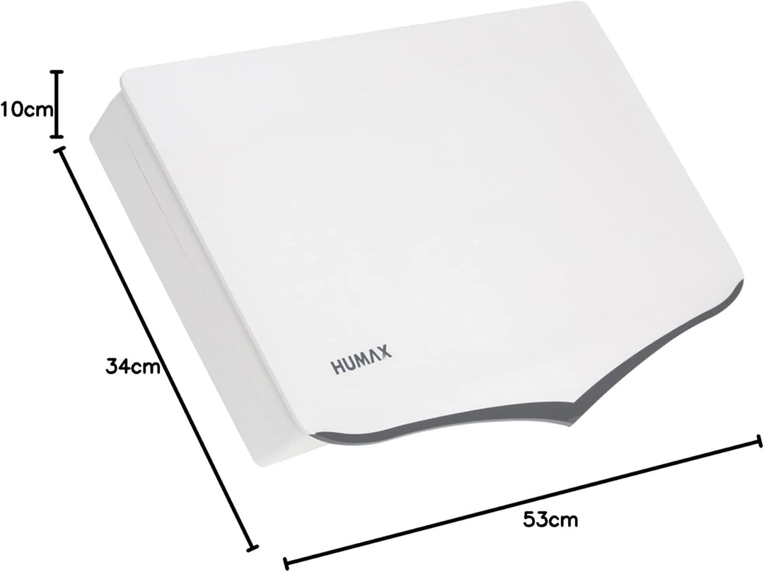 HUMAX Digital H40D2 Flat Spiegel SAT Flachantenne für 2X Teilnehmer weiss mit Twin LNB Single, mit T