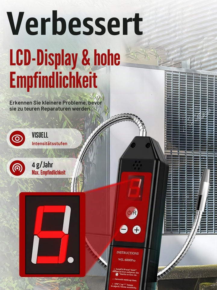 Kältemittel Lecksuchgerät mit LED-Licht, WJL-6000 PRO Halogen Detektor Lecksuchgerät Freon-Gasleckte