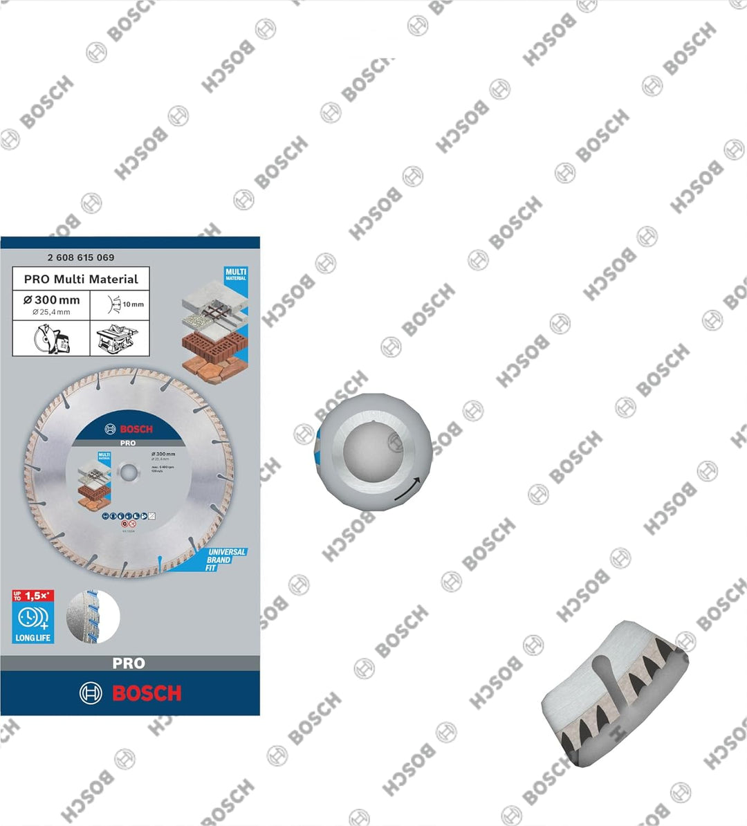 Bosch Professional Diamanttrennscheibe Standard for Universal (Beton und Mauerwerk, 300 x 25,40 mm,