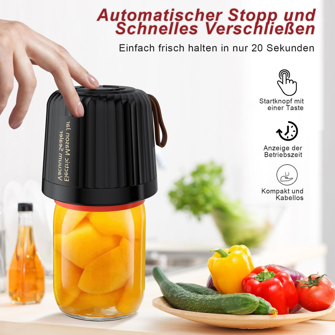 Mason Jar Einmachglas Vakuumierer für Einmachgläser Kompatibel Vacuum Sealer mit Vakuumbeutel, Weinf