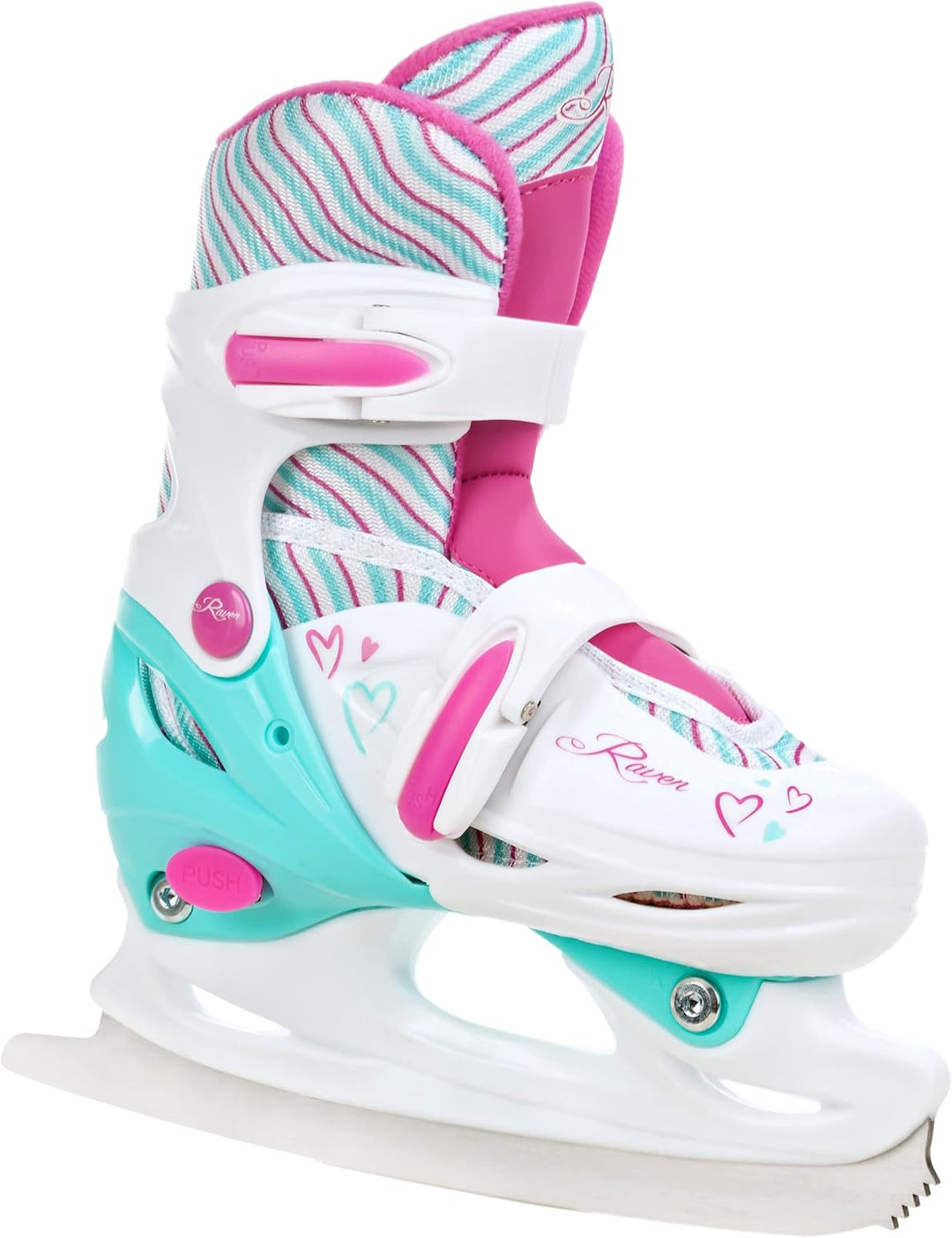 RAVEN 2in1 Schlittschuhe Inline Skates Inliner für Kinder Mädchen verstellbar mit LED Leuchtrad 30-3