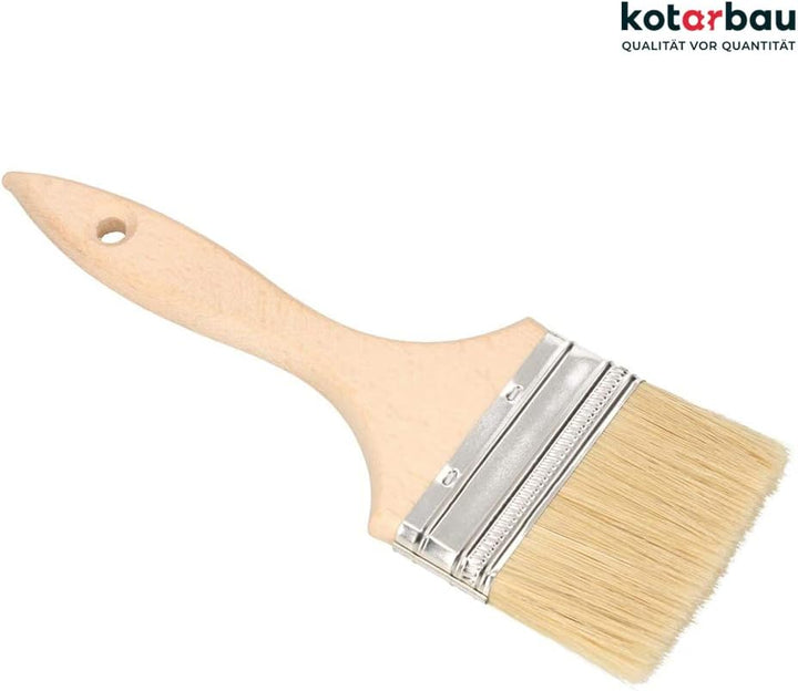KOTARBAU® 20er Set Farbpinsel Mit Holzgriff Alle 76 mm Flachpinsel Beizen Lasur Farben Malerpinsel S
