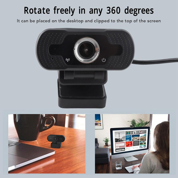 Compute-Webcam, 1080P 30Fps Video-HD-Kamera, Geräuschunterdrückendes Mikrofon, Weitwinkel, USB 2.0 P