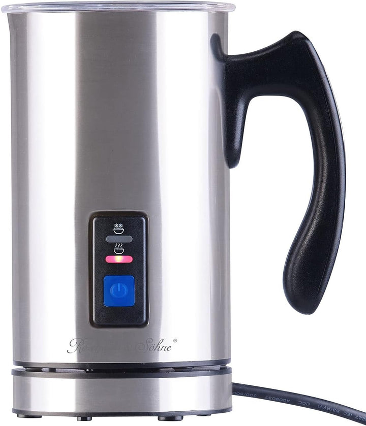 Rosenstein & Söhne Milchkocher: Elektrischer Edelstahl-Milchaufschäumer, 115/240 ml, antihaft, 500 W