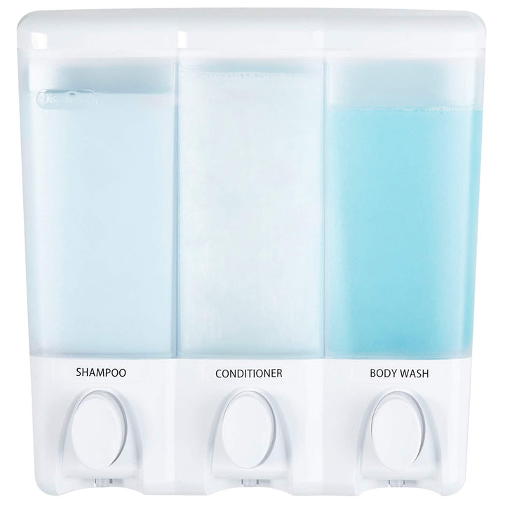 Better Living Products 72350 Clear Choice Duschspender mit 3 Kammern, Weiss Three Chamber Weiss, Thr