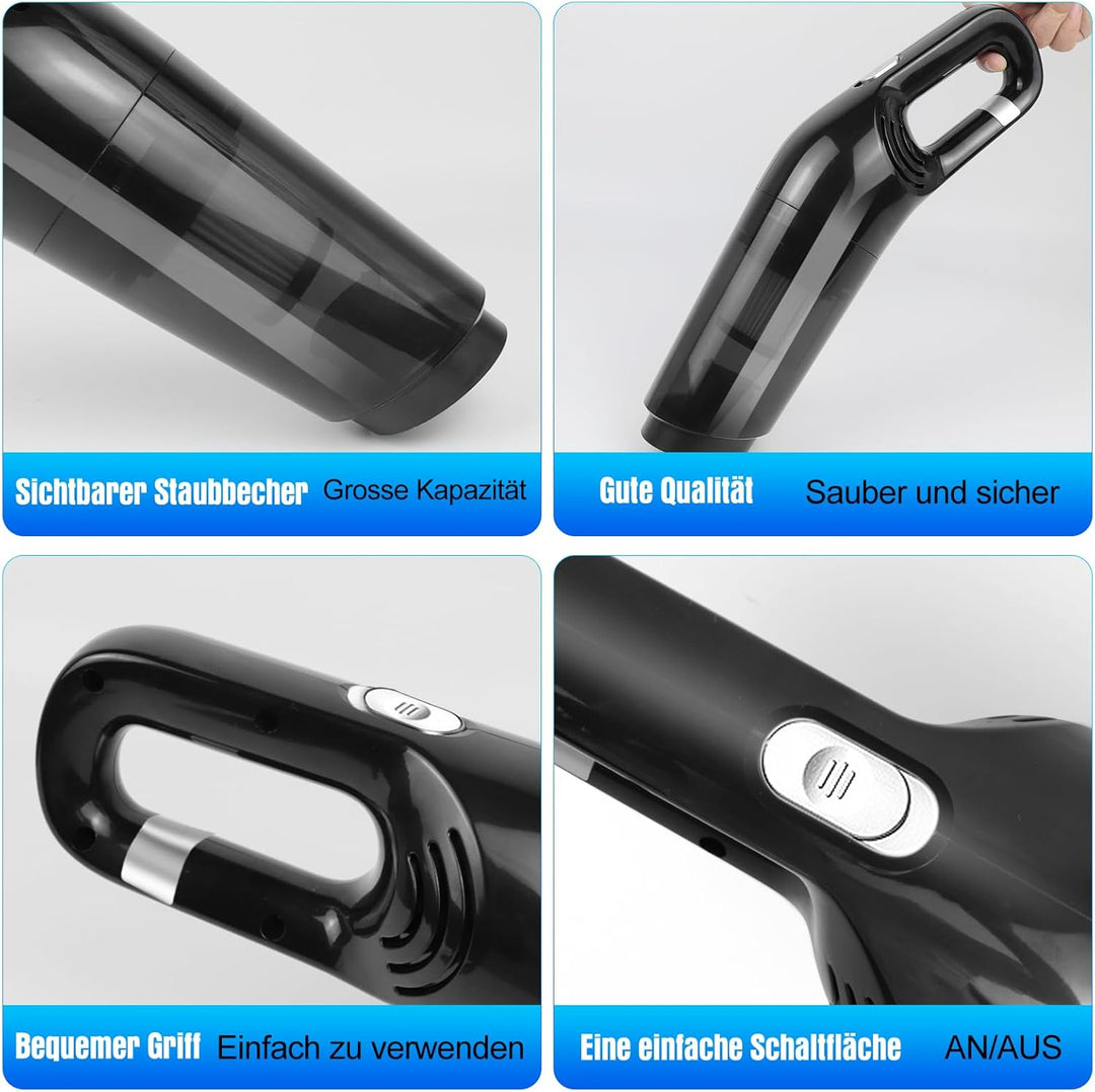 Akku Handstaubsauger, Auto Kabelloser Staubsauger, Multifunktionaler Handsauger mit Waschbar HEPA-Fi