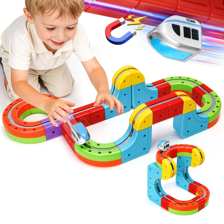 Electric Train Set for Kids with Anti-Gravity Magnetic Floating Tracks, Children's Electric DIY Rail