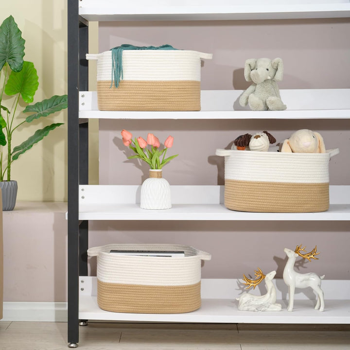 Baumwollseil gewebter Aufbewahrungskorb, verwendet für Baby Hamper Spielzeug Organizer, Geschenkkörb