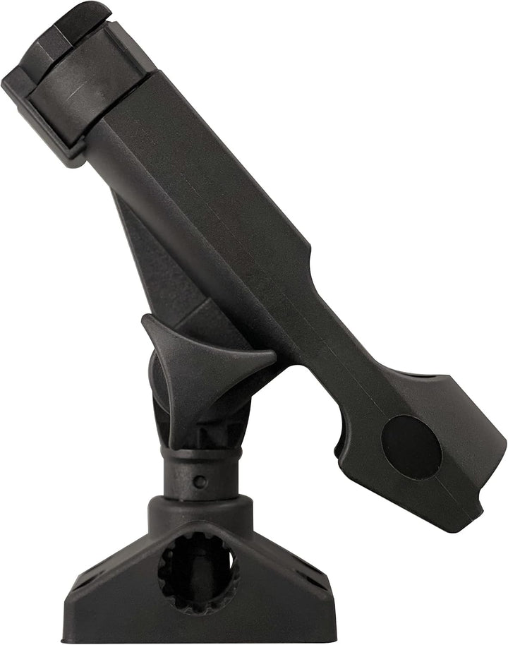 2 Stück Baitcaster/Spinnrutenhalter mit seitlicher Deckhalterung Schwarz, Schwarz