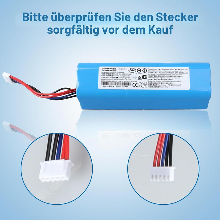 14,4 V 5600 mAh Ersatzakku Kompatibel mit Ecovacs Deebot T5 T9 T9+ T8 T8+ T10 AIVI/Max, Deebot DX65/