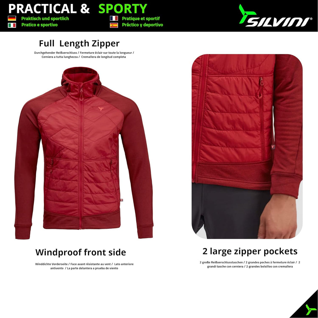 SILVINI Dirilo Sweatshirt mit durchgehendem Reissverschluss Herren Sweatjacke Herren Pullover mit Re