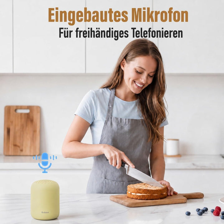 Bobtot Tragbarer Bluetooth Lautsprecher Klein, Kabellos wasserdicht, mit 24 Stunden Akkulaufzeit, kr