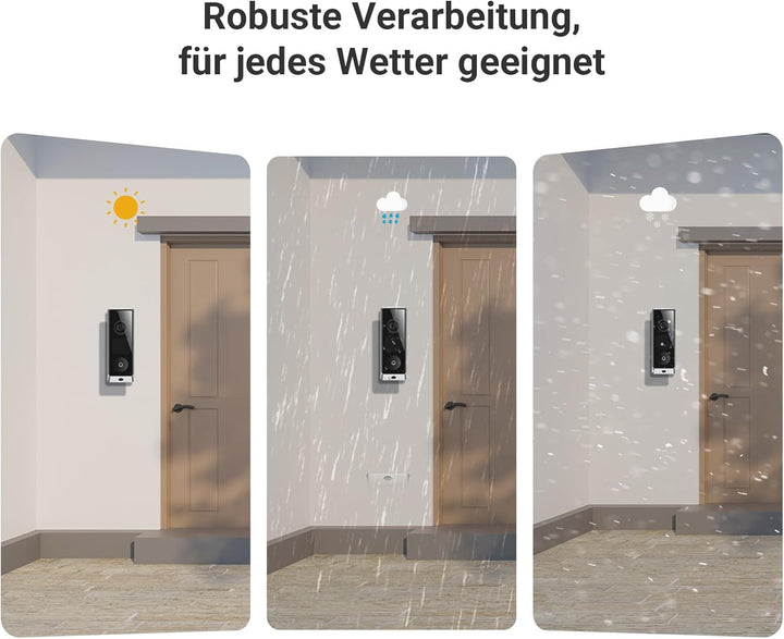 EZVIZ Video Türklingel mit Dual-kamera 6MP&2MP und Chime, WLAN Klingel Kabellos, 2*9600mAh Akku, Int