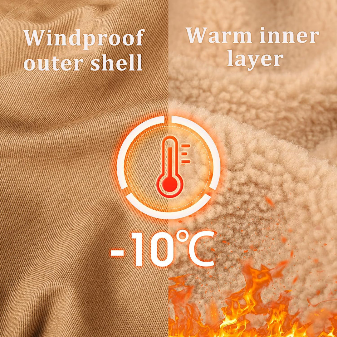 Voqeen Winterjacke Herren Fleece Gefüttert Cargo Jacke Warme Herren Fliegerjacke Militär Winddichte