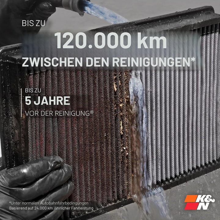 K&N 33-3024 Motorluftfilter: Hochleistung, Prämie, Abwaschbar, Ersatzfilter,Erhöhte Leistung, 2012-2