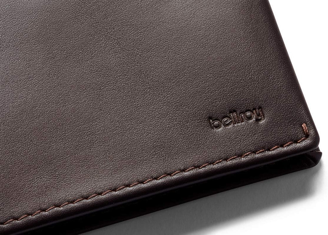 Bellroy Slim Sleeve – kleine, dünne Lederbörse (max. 12 Karten Plus Scheine) Java Caramel, Java Cara