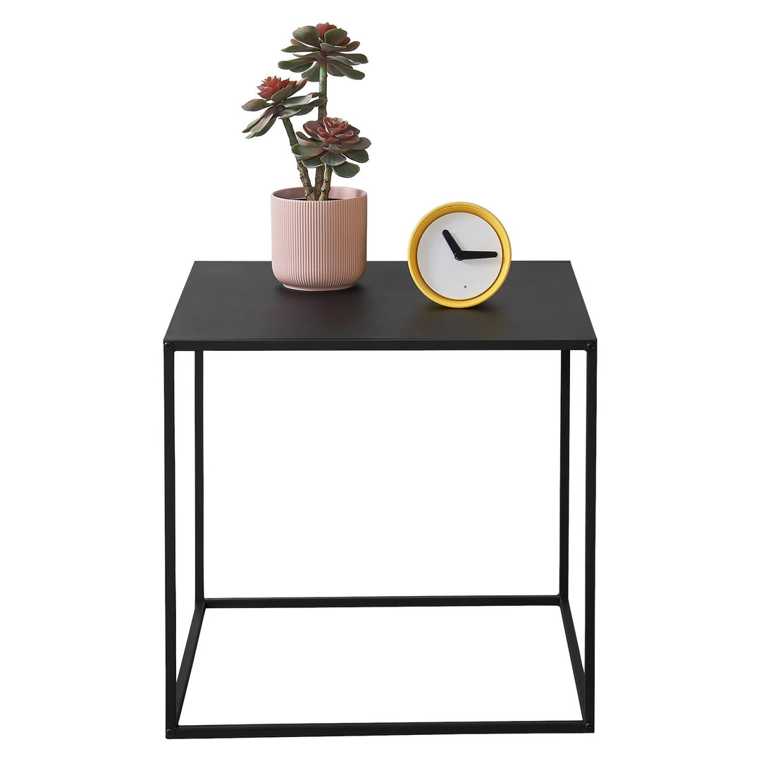[en.casa] Beistelltisch Russafa 50x55x55 cm Wohnzimmertisch Industrie-Design Metall Schwarz 50 x 55