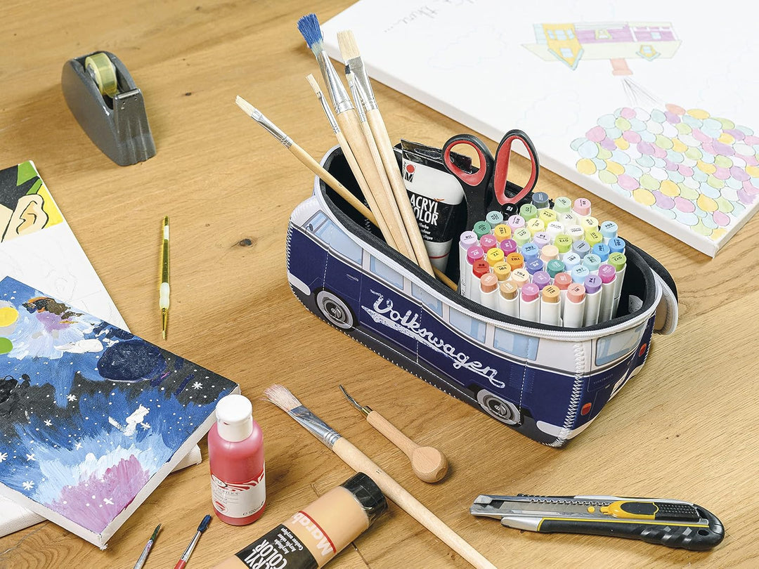 BRISA VW Collection - T1 Bulli Bus Kulturbeutel Kosmetiktasche | Volkswagen Universaltasche Waschbeu