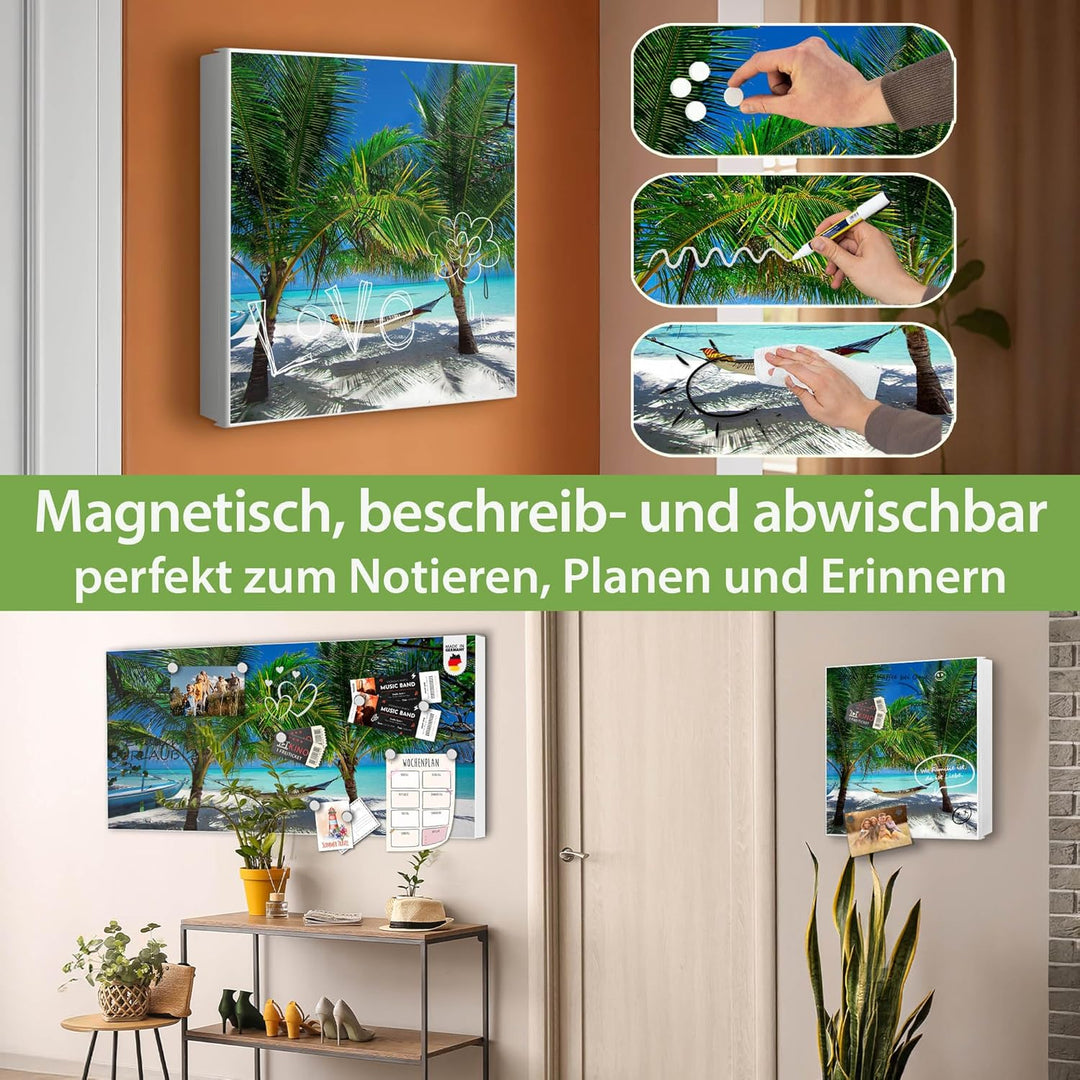banjado Grosser Schlüsselkasten Glas - Schlüsselbox 30x30cm mit 50 Haken - Schlüsselkasten modern fü