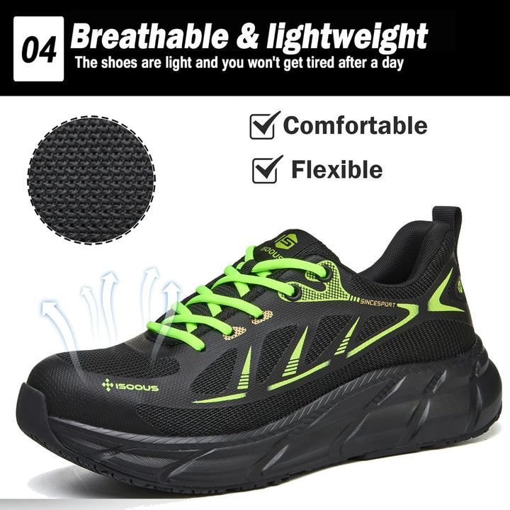 ISOOUS Arbeitsschuhe Herren Sicherheitsschuhe Damen Stahlkappenschuhe Sportlich Atmungsaktiv Schutzs