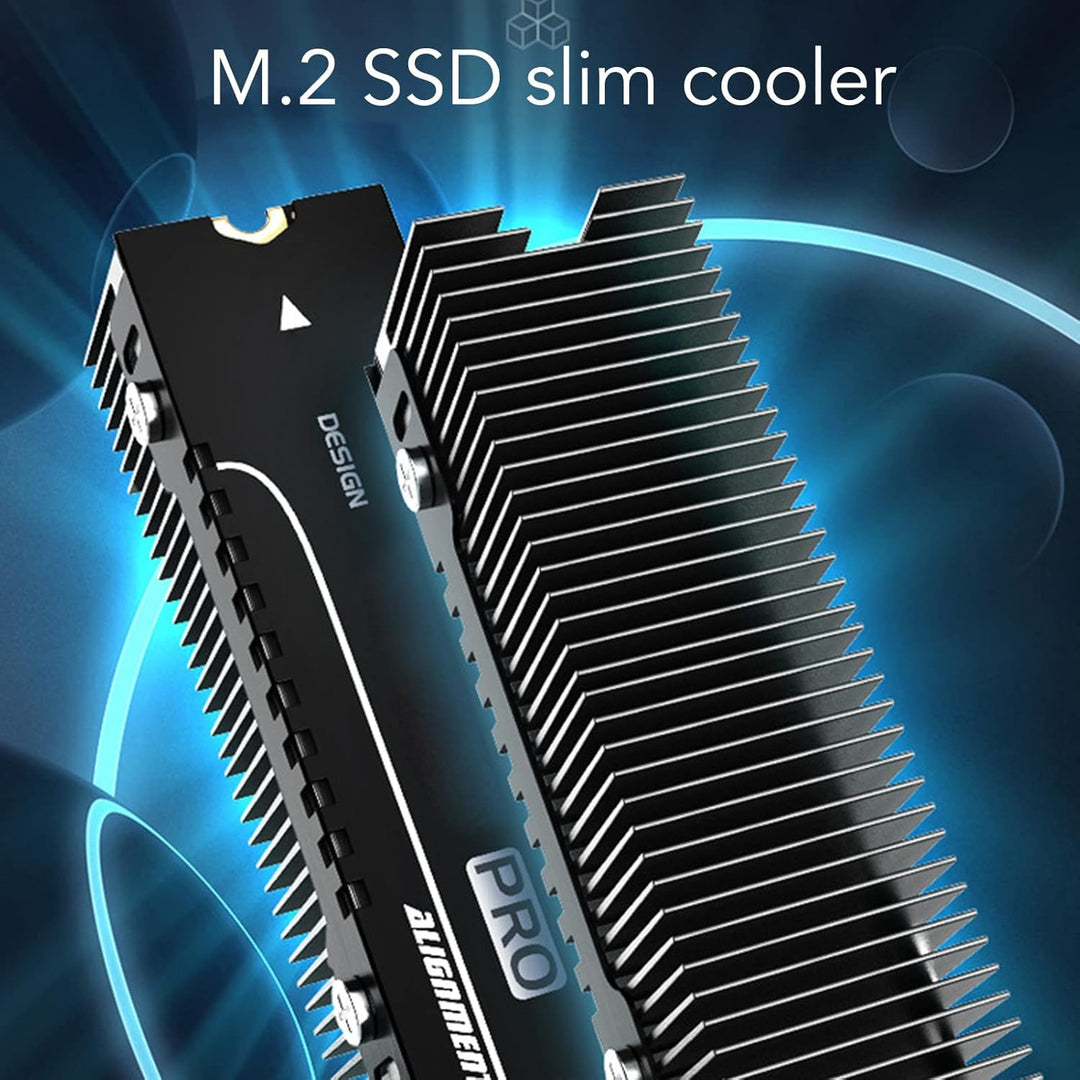 M.2 SSD Kühler, 38 Kühlrippen M.2 2280 SSD Kühlkörper mit Wärmeleitpad für PS5 PC M.2 PCIE NVMe SSD